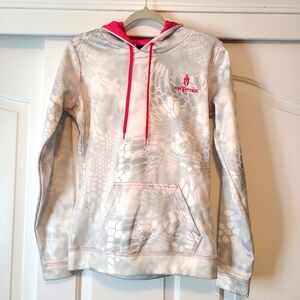 Kryptek Women's Pink and White Camo Hoodie sz. S